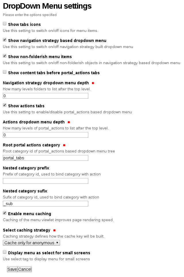 Drop-down for Plone