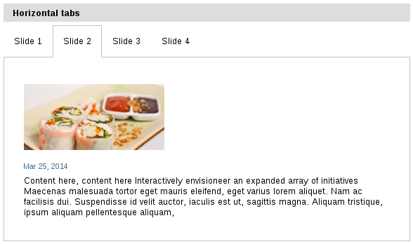 Slider-templates horizontal tabs
