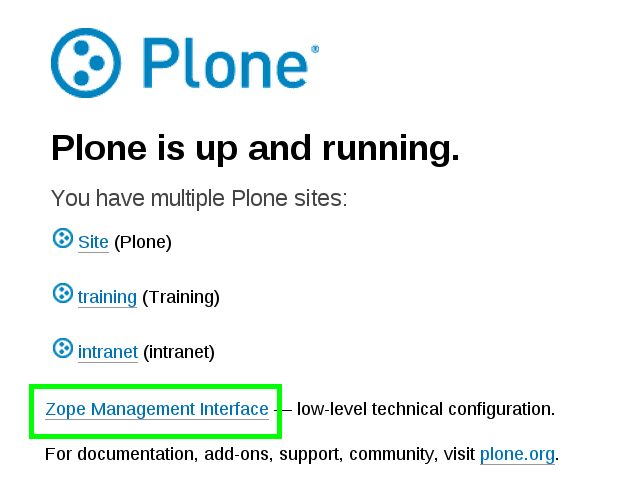 Plone startup page.png