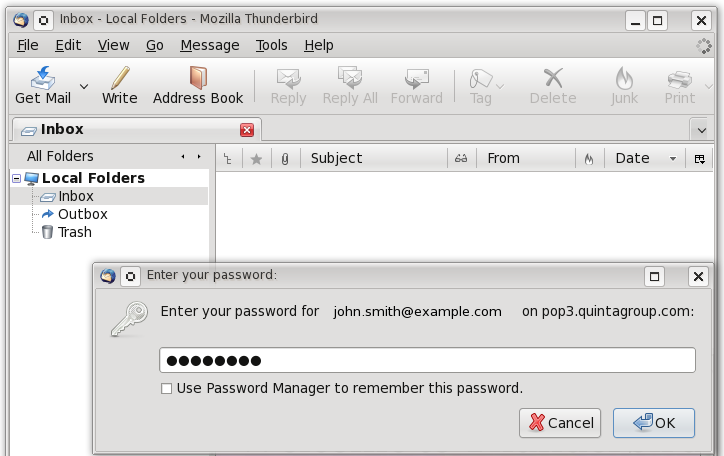 how to i change my microsoft exchange account password in thunderbird