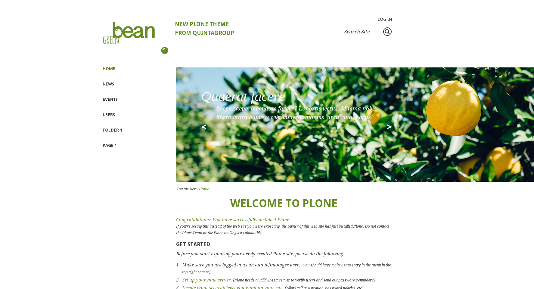 Green Bean Plone theme carousel