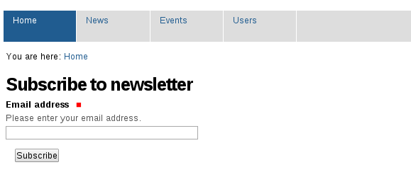 ”MailChimp newsletter view in Plone