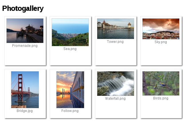 Photogallery in Plone