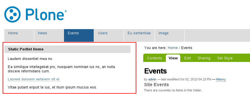 Plone Static portlet