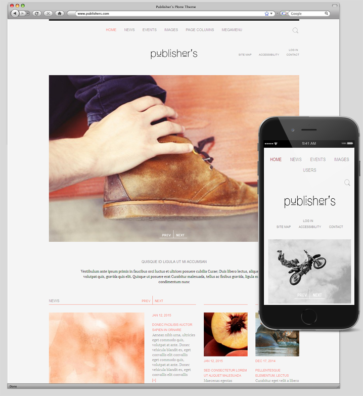 Publisher's Plone responsive theme