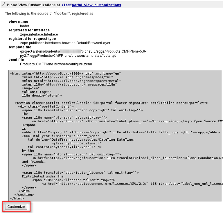 Plone footer customize