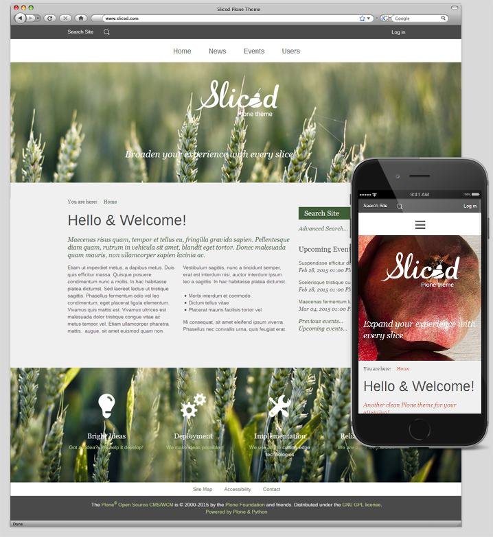 Sliced Plone Theme home page