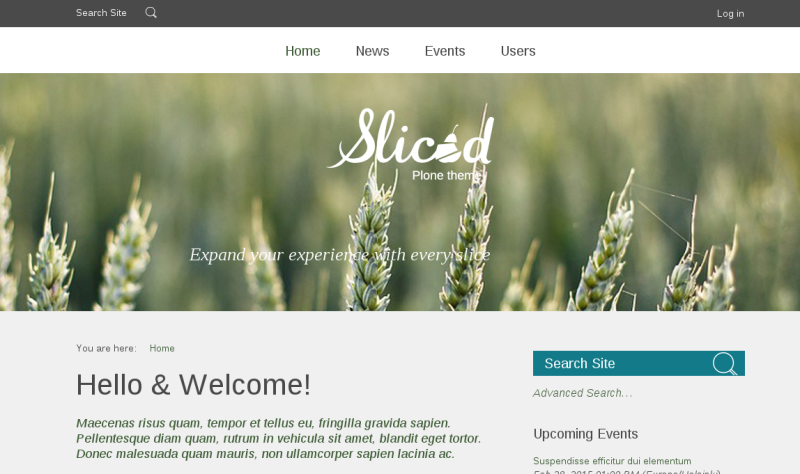 Sliced Plone theme slogan